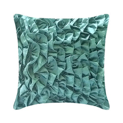 Vintage Teals - Teal Blue Satin Decorative Euro Sham