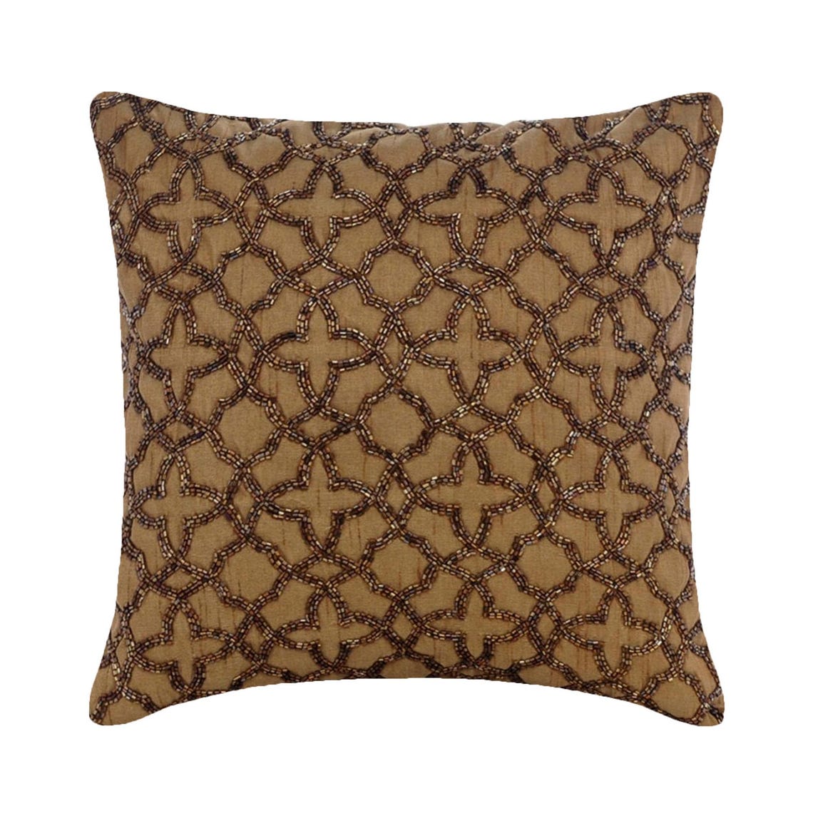 Gold Celebration - Gold Brown Art Silk Throw Pillow Cover