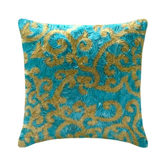 Creative Ribbons - Blue Art Silk Decorative Euro Sham