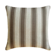 Brown Linen Throw Cushion Cover - Terra Stripe