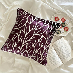 Plummy Leaves - Plum Velvet Decorative Euro Sham