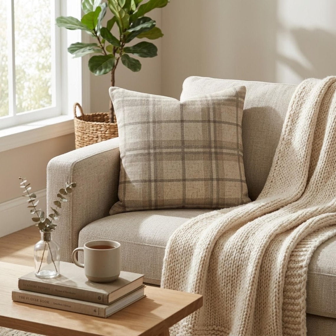 Terra Plaid Throw Cushion Cover