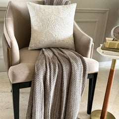 Ivory Swirls - Ivory Art Silk Decorative Euro Sham