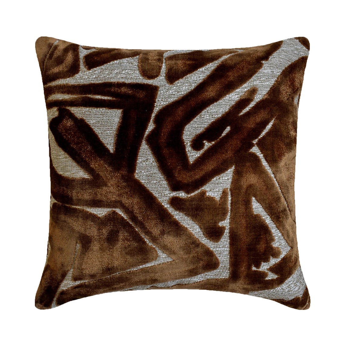 Copper Velvet Throw Cushion Cover - Copper Strokes