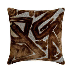 Copper Velvet Throw Cushion Cover - Copper Strokes
