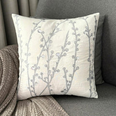 Crystal Willow - White Art Silk Decorative Euro Sham