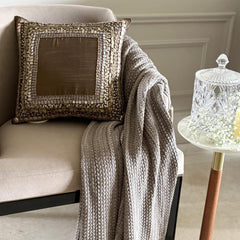 Ethnic Origins - Brown Art Silk Throw Pillow Cover