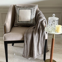 Refreshed - Light Gray Art Silk Decorative Euro Sham