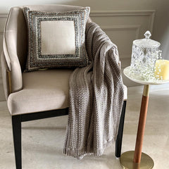 Refreshed - Light Gray Art Silk Throw Pillow Cover