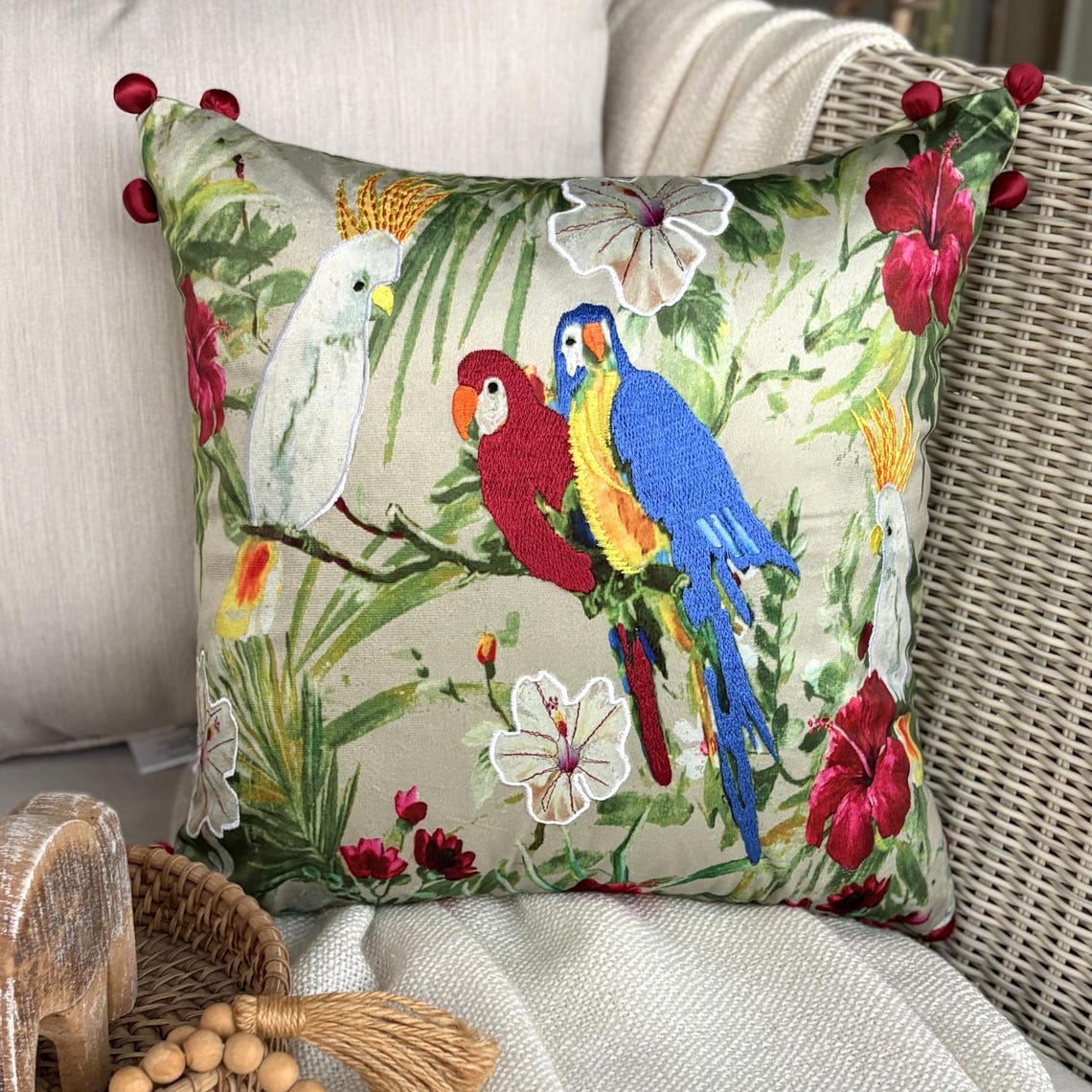 Cockatoo Carnival Throw Cushion Cover