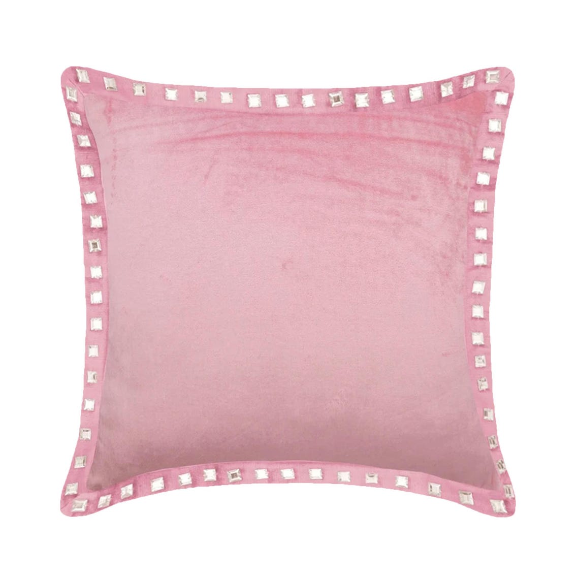 Pink Crystal Palace - Pink Velvet Decorative Euro Sham