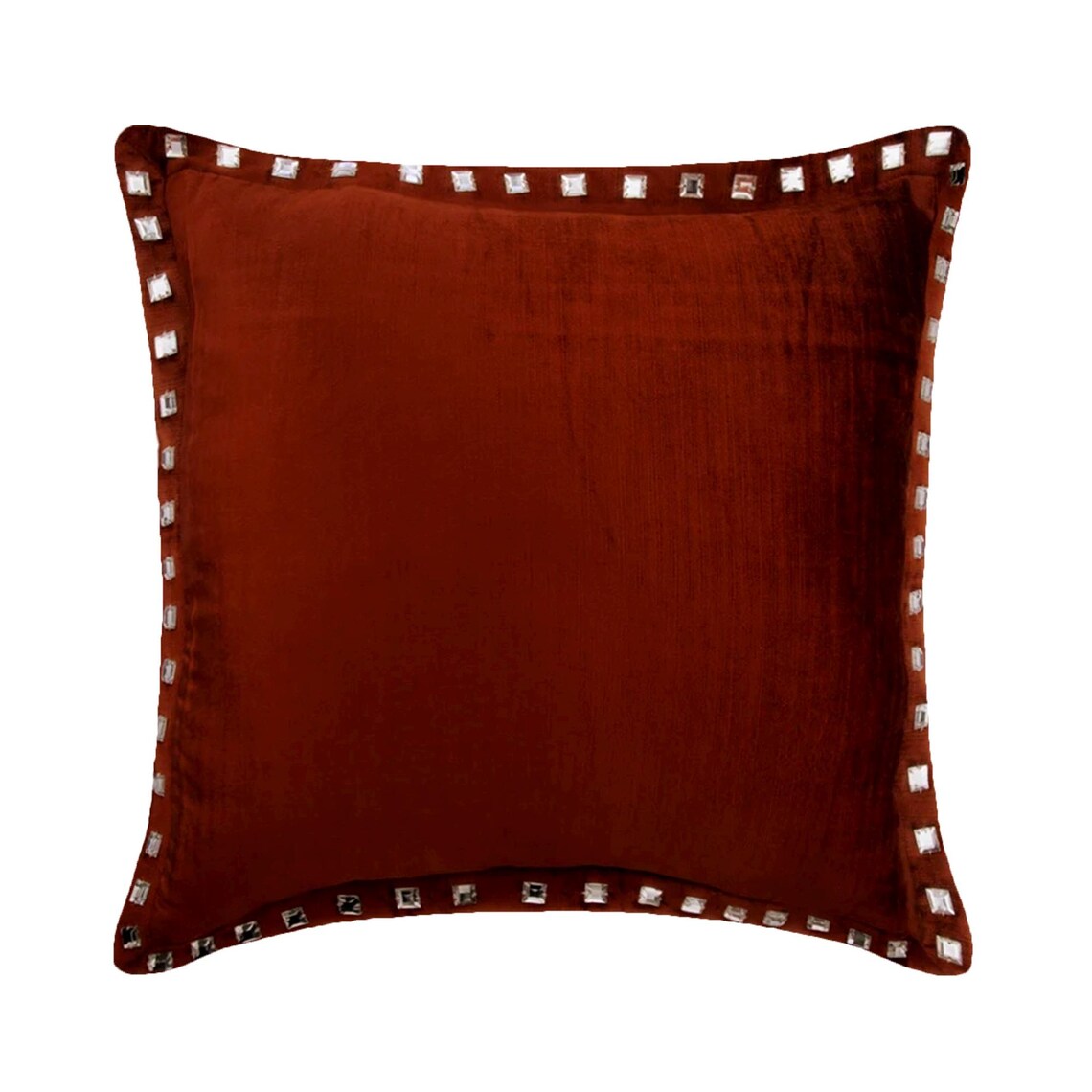 Rust Crystal Palace - Rust Velvet Throw Cushion Cover