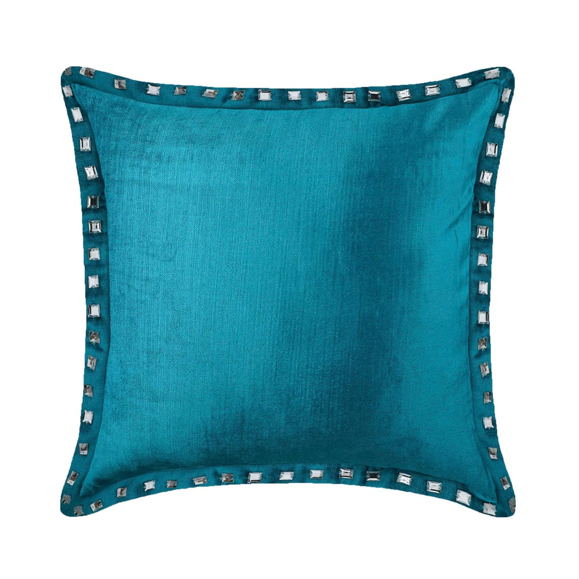 Turquoise Blue Crystal Palace - Turquoise Blue Velvet Throw Pillow Cover