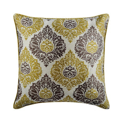 Damask Touch - Gold Jacquard Throw Pillow Cover
