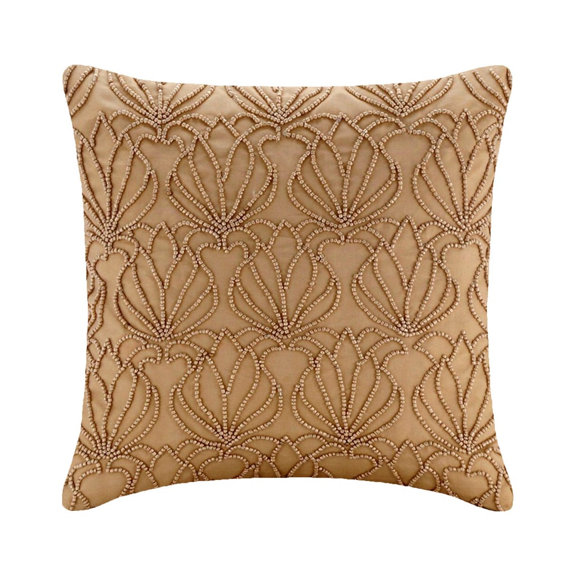 Gold Jardin - Gold Taffeta Throw Pillow Cover