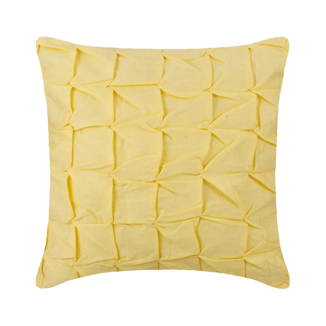 Summer Brewery - Yellow Cotton Linen Throw Pillow Cover