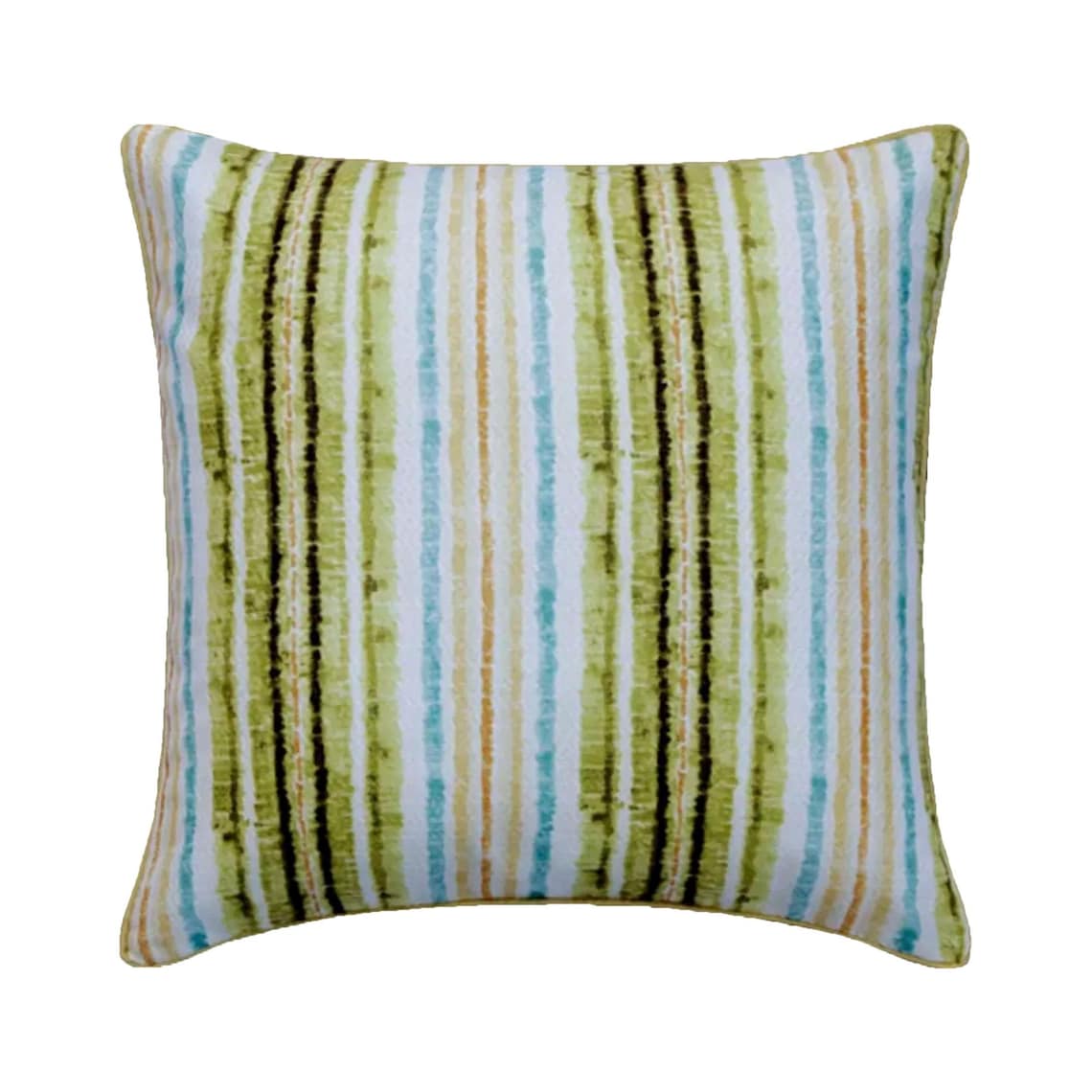 Stripe Up My LIfe - Green Jacquard Silk Throw Cushion Cover