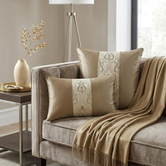 Taupe Satin Throw Cushion Cover - Regal Baroque Taupe