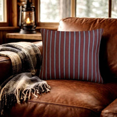 Linear Plush - Red Cotton Stripes Throw Cushion Cover