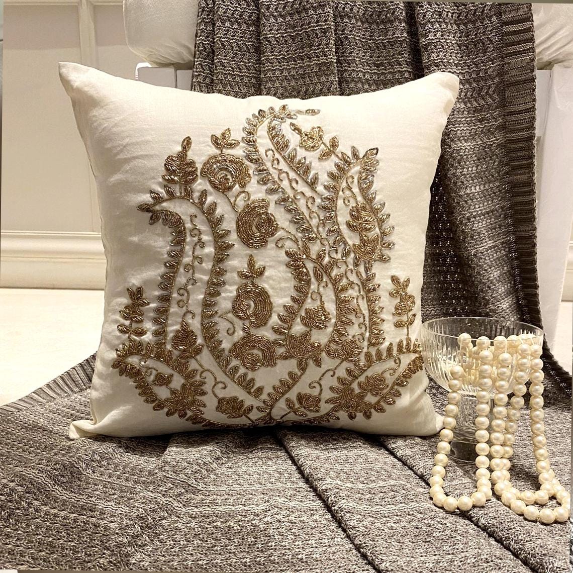 Gold Magical Garden Pillow Cover