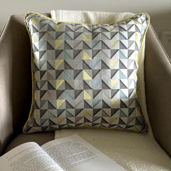 Yellow Moire Effects - Yellow Jacquard Silk Throw Cushion Cover