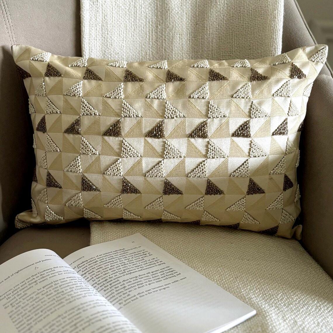 Gold Triad Lumbar Pillow Cover