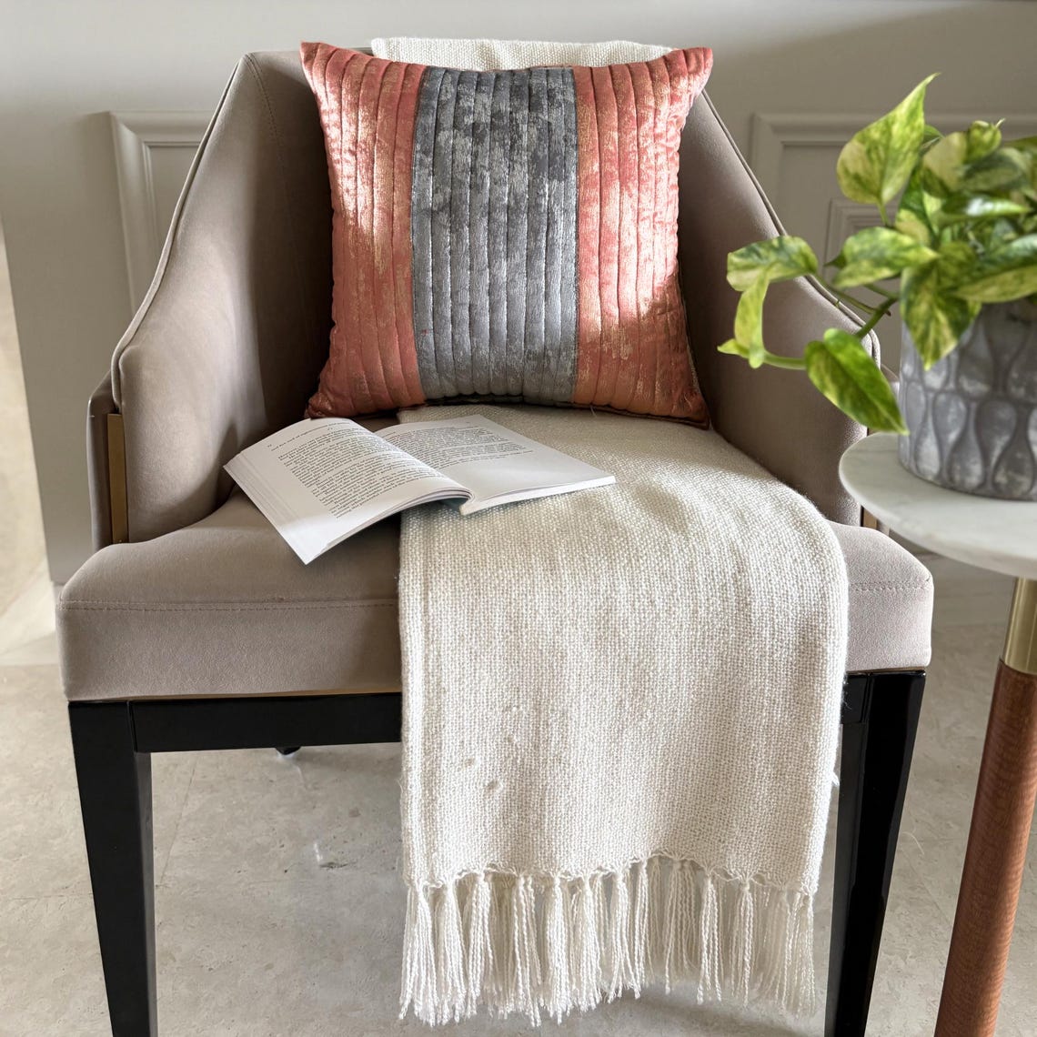 Peach Dusk Throw Cushion Cover