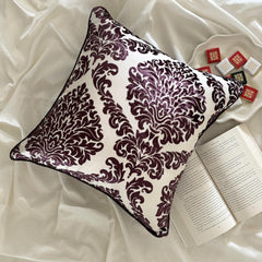 Wine Damask - Purple Velvet Decorative Euro Sham
