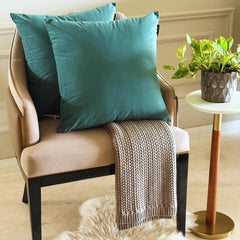 Teal Green Plain Velvet Throw Cushion Cover - Teal Green Velvet