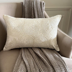 All Eyes on Ivory - Ivory Silk Lumbar Cushion Cover