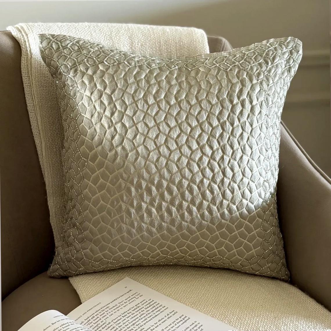 Mosaic Mood Grey Throw Cushion Cover