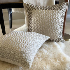 Mosaic Mood Grey - Gray Jacquard Throw Cushion Cover