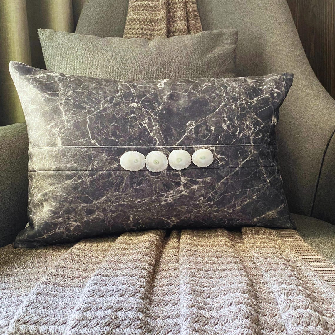 Quartz Center Grey Lumbar Pillow Cover