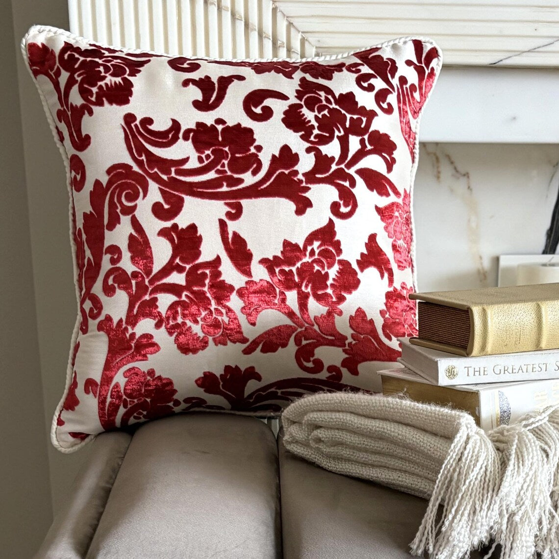 Paloma Grey Floral Pillow Cover