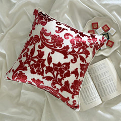 Paloma Grey Floral - Paloma Gray Burnout Velvet Throw Pillow Cover