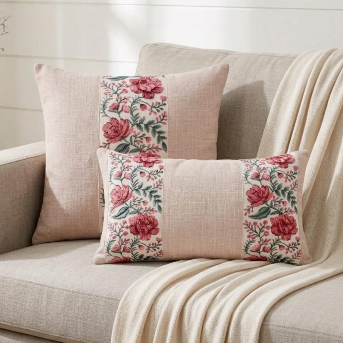 Blush Grace Lumbar Cushion Cover