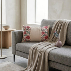 Blush Pink Linen Lumbar Cushion Cover - Blush Grace