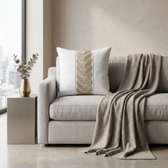 Beige Linen Lumbar Cushion Cover - Beige Keepsake