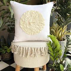 Vintage Bloom - White Suede Decorative Euro Sham