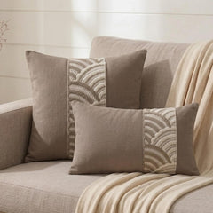 Taupe Grace Lumbar Cushion Cover