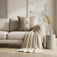 Taupe Linen Lumbar Cushion Cover - Taupe Grace