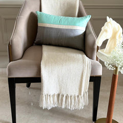 Plush Aqua Silk - Aqua Silk Lumbar Pillow Cover