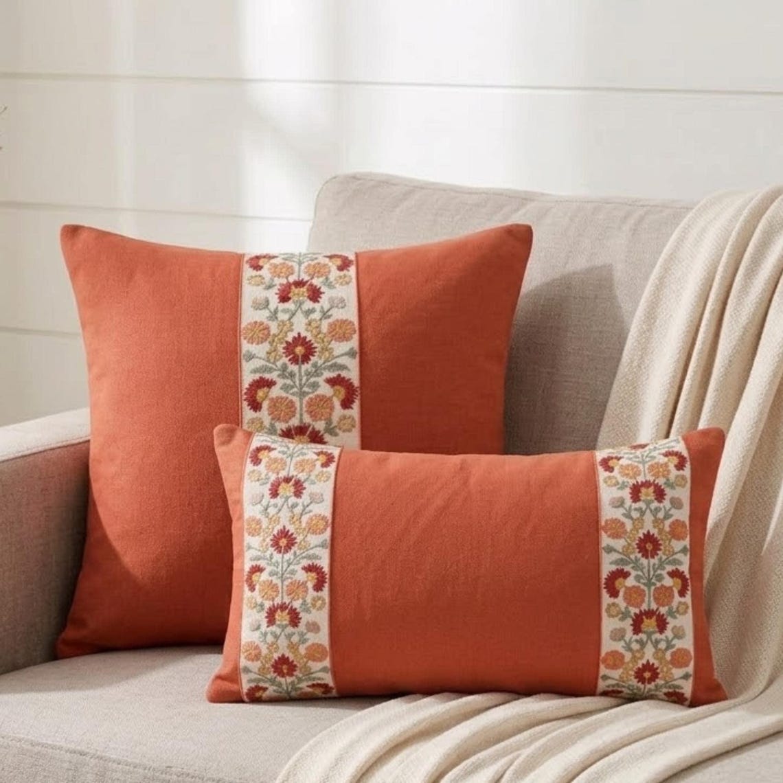 Coral Meadow Lumbar Cushion Cover