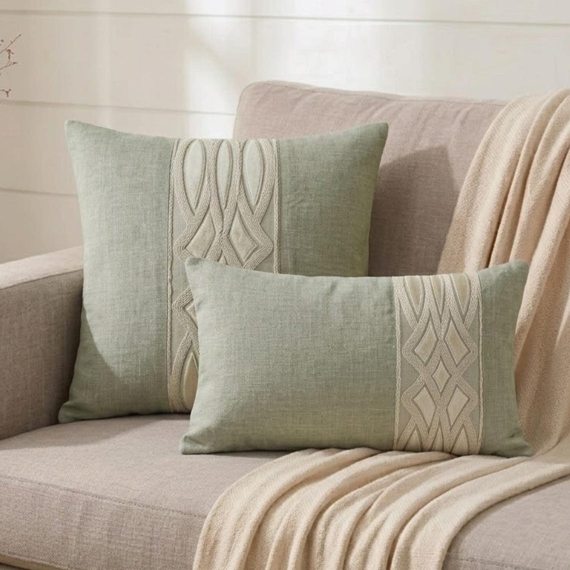Gray Grace Lumbar Cushion Cover