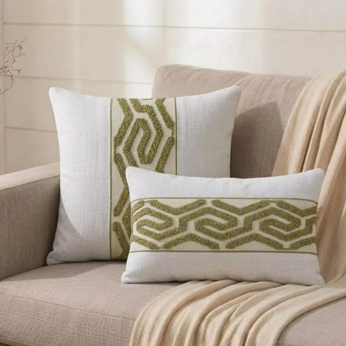 Verdant Labyrinth Lumbar Cushion Cover