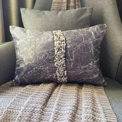 Dendrite Touchstones - Gray Suede Lumbar Pillow Cover