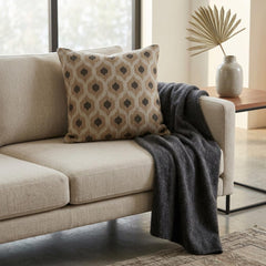 Beige Linen Lumbar Cushion Cover - Zoraya Beige Lumbar