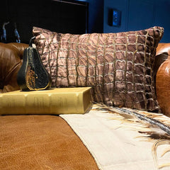 Roar & Ripple - Brown Velvet Lumbar Cushion Cover