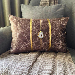 Solar Quartz Brown - Brown Suede Lumbar Pillow Cover