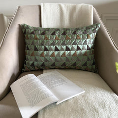 Teal Triad Lumbar Pillow Cover